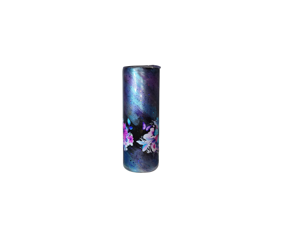 GALAXY SKIES AND BUTTERFLIES 20oz STAINLESS STEEL TUMBLERS