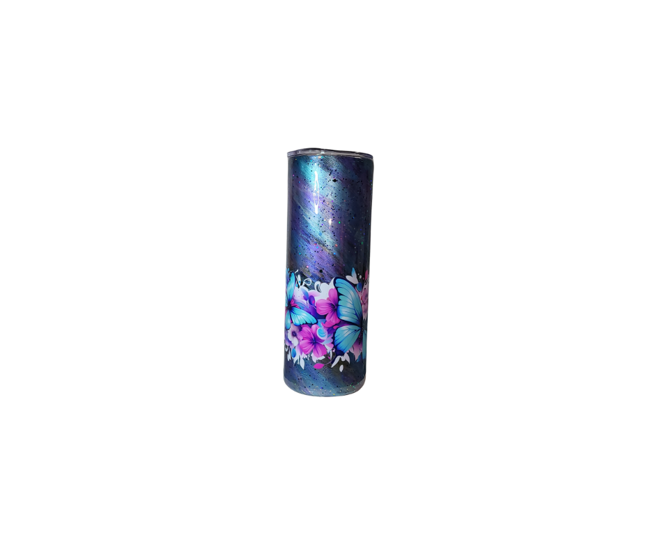 GALAXY SKIES AND BUTTERFLIES 20oz STAINLESS STEEL TUMBLERS